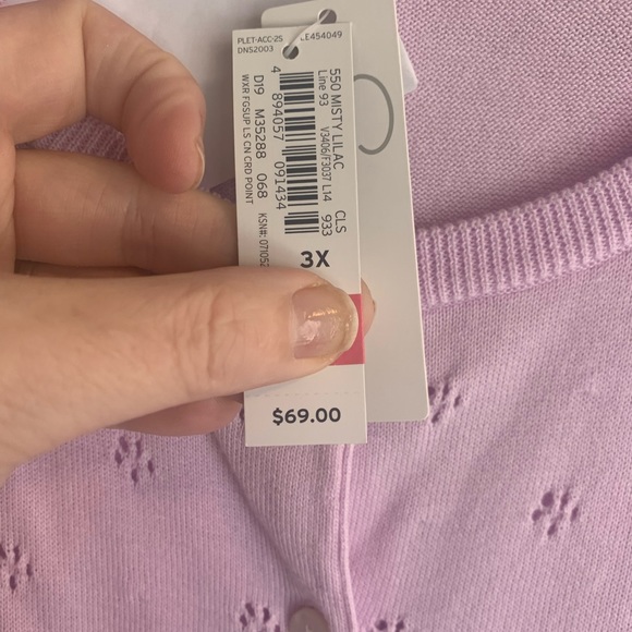 Lands End women’s NWT pink cardigan sweater size 3X - Picture 5 of 6